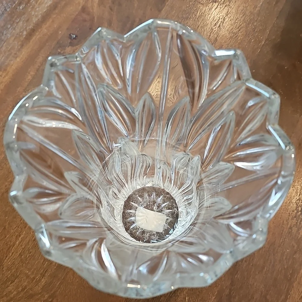 NWT Lead Crystal Flared Vase 10 Inches Tall Made In Poland - Picture 4 of 5
